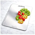 OrganizeMee Stainless Steel Cutting Chopping Board Fruit, Vegetable Kitchen Chopping, Stand Wall Mounted Hanger, (Large/36X25 Cm)