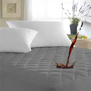 Ayka 100% Waterproof Mattress Protector King Size 78x72 Cotton Quilted Bed Protector King Size Breathable Noiseless Ultra Soft | Elastic Fitted Mattress Cover | Bed Cover -6.5x6 ft, Grey