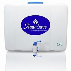 Aquasave RO Waste/Reject Water Storage Tank 17 Liter |With Drip Irrigation Kit| Tap|Food Grade HDPE Plastic|Wall Mountable|Translucent Design|Easy To Connect With All RO Purifiers