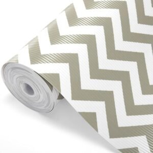 Ash & Roh Plastic Anti-Slip Place Mat Waterproof Eva Liners For Kitchen Cabinets, Drawers, Tables- Food Grade, Textured, Washable, Multipurpose Shelf Mats (Cream Aztec, 45 X 100)