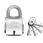 Godrej Locks I Square 6 levers 50mm I 4 Keys I Padlock for Main Door I Gate Lock I Lock for Tool Box, Shutters, Shops & Offices I Corrosion Resistant Shackle I Silver Finish | 1 Year Warranty