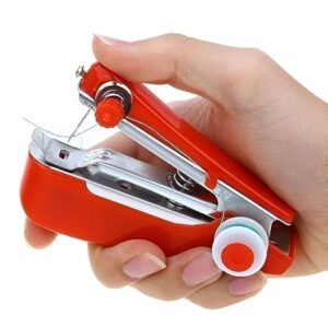 Handheld Sewing Machine for Home & Travel | Mini Portable Stitching Machine for Clothes, Curtains, DIY Repair – Red