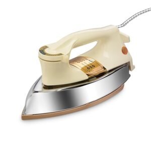 Bajaj DHX-9 1000W Heavy Weight Dry Iron | Advance Soleplate And Anti-Bacterial German Coating Technology | Multiple Temperature Levels | 2 Yr Warranty 【Ivory】
