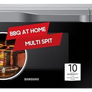 Samsung 28L Multi Spit, Convection Microwave Oven (MC28A6035QS/TL, Silver, Various Cooking Modes, Eco Mode, Hotblast, Crusty Plate, Wire Rack, Slim Fry, Ceramic Enamel Cavity with 10 year warranty)