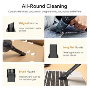Ambrane 12kPA Powerful Suction 80W Wireless Hand Vacuum & 95000 RPM Air Blower 2in1 Wireless Vacuum Cleaner, BLDC Motor HEPA Filter,Compact & Lightweight for Car, Home use & Pet Hair, MiniVac02,Orange